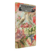 Liebesvögel Vintag antikes Herz Mini Klemmbrett (Schrägansicht)