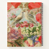 Liebesvögel Vintag antikes Herz Notizblock (Rückseite)