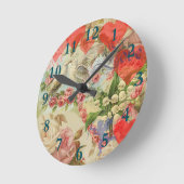 Liebesvögel Vintag antikes Herz Runde Wanduhr (Winkel)