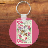 Liebesvögel Vintag Valentinstag Schlüsselanhänger (Vorderseite)