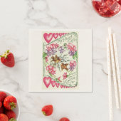 Liebesvögel Vintag Valentinstag Zeitung Napkins Serviette (Beispiel)