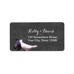 Liebesvogel Vintage Chalkboard-Hochzeit Adressaufkleber