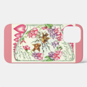 Liebesvögel Vintager Valentinstag Case-Mate iPhone Hülle (Rückseite (Horizontal))