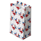 Liebesvögel, Wasserfarben Vögel Geschenktasche Kleine Geschenktüte (Rückseite Schrägansicht)