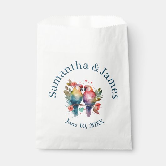 Liebesvögel Wasserfarbenpasten Geschenktütchen (Vorderseite)