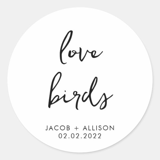 Liebesvögel Wildblume Samen Hochzeit Konfetti zu G Runder Aufkleber (Vorderseite)