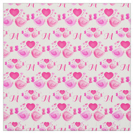 Liebesvögel zeichnen monogramm-rosa Wiederholungsm Stoff
