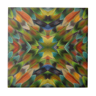 Liebesvogelfeder-Kaleidoskop Fliese