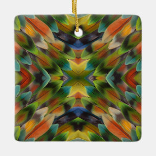 Liebesvogelfeder-Kaleidoskop Keramikornament