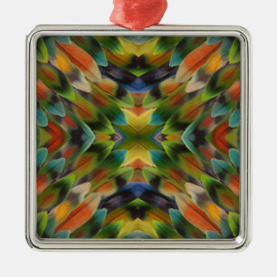 Liebesvogelfeder-Kaleidoskop Silbernes Ornament