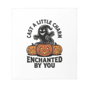 Liebeszauber-Geist Vintage-Halloween-Kürbis-Kunst_ Notizblock