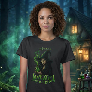 Liebeszauber Hexerei Personalisierte Gothic Hexe T-Shirt