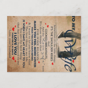 Liebeszitat für Ehefrau, Geburtstag der Ehefrau, H Postkarte