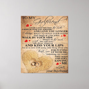 Liebeszitat für Freundin   Süßes Geschenk für die  Leinwanddruck