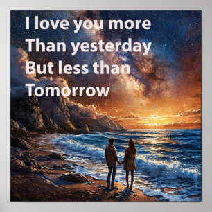 🌊 Liebeszitat-Paar-Ozean-romantische-Valentinstag Poster