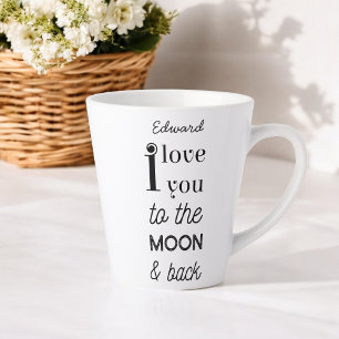 Liebeszitat Schwarz Weiß Typografie Milchtasse