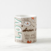 Liebeszitate-Doodle-Muster Kaffeetasse (Mittel)
