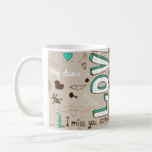Liebeszitate-Doodle-Muster Kaffeetasse (Links)