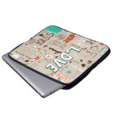 Liebeszitate-Doodle-Muster Laptopschutzhülle (Vorne Knopf)