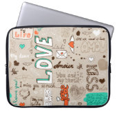 Liebeszitate-Doodle-Muster Laptopschutzhülle (Vorderseite)