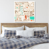 Liebeszitate-Doodle-Muster Leinwanddruck (Insitu (Schlafzimmer))