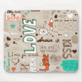 Liebeszitate-Doodle-Muster Mousepad (Vorne)