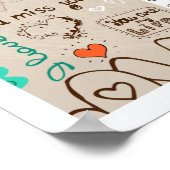 Liebeszitate-Doodle-Muster Poster (Ecke)