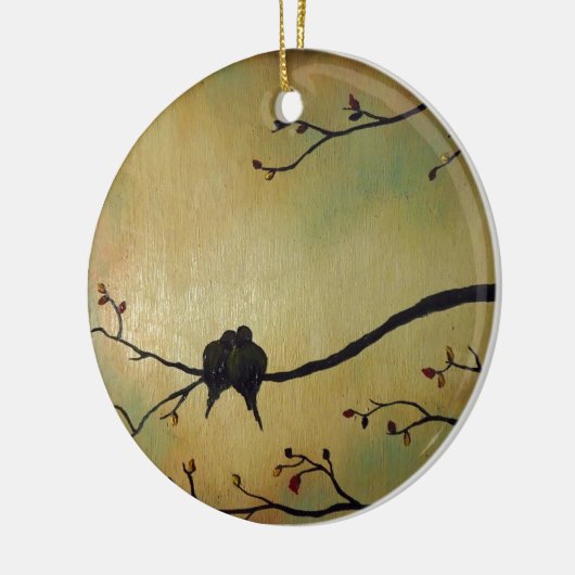 Liebevögel Keramikornament (Links)