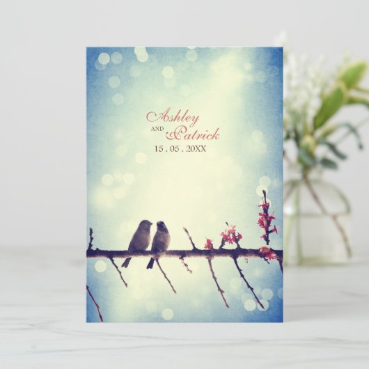 Liebevogelgeschichte 2 einladung (Stehend Vorderseite)