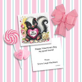 Liebevolle Be Mine Skunk Klassenraum Valentinstag Mitteilungskarte