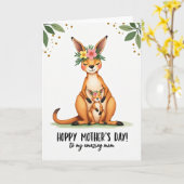 Liebevolle Beuteltiere Mutter Karte (Gelbe Blume)