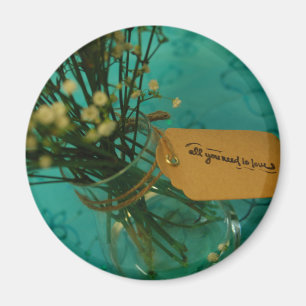 Liebevolle Blumen 2 1/4 Zoll Magnet