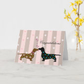 Liebevolle Dackeln, die Glückwünsche Wedding sind Karte (Gelbe Blume)