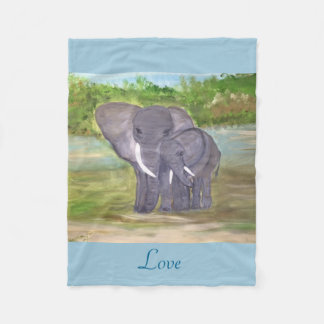 Liebevolle Elefanten Fleecedecke