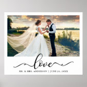 Liebevolle elegante schwarze Schrift Hochzeitsfoto Poster (Vorne)