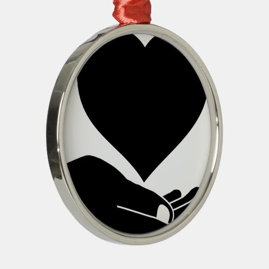 Liebevolle Hand Silbernes Ornament (Rechts)