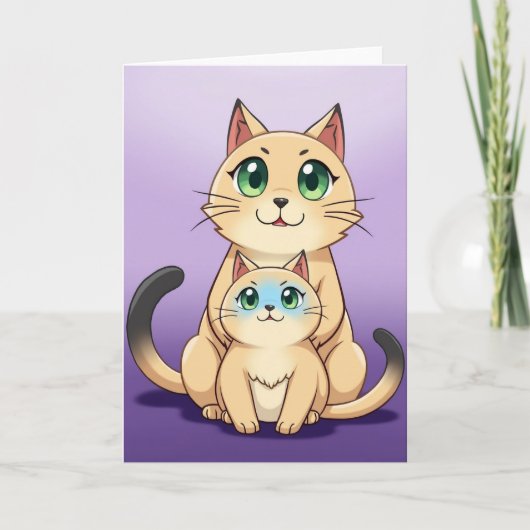 Liebevolle Katzen-Muttertagskarte Karte (Vorderseite)