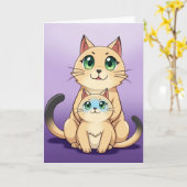 Liebevolle Katzen-Muttertagskarte Karte (Gelbe Blume)