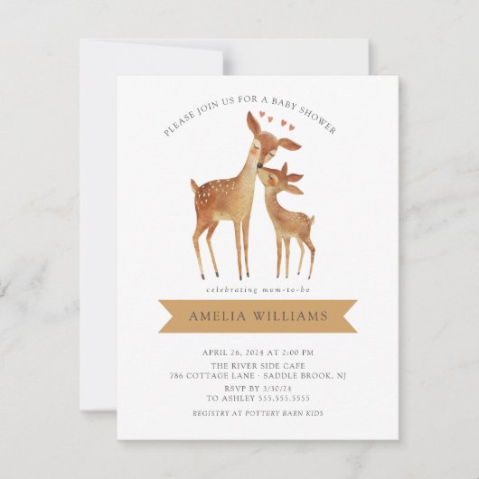 Liebevolle Kinderdusche Einladung (Vorderseite)