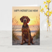 Liebevolle Muttertags-Hundestrandkarte Karte (Gelbe Blume)