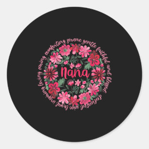 Liebevolle Nana Boho-Blumenstil Frohen Muttertag Runder Aufkleber