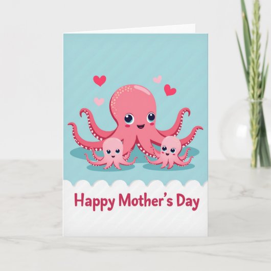 Liebevolle Octopus-Muttertagskarte Karte (Vorderseite)