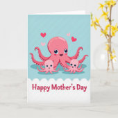 Liebevolle Octopus-Muttertagskarte Karte (Gelbe Blume)