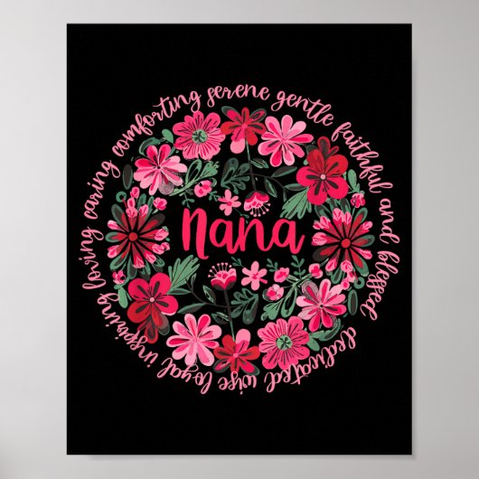 Liebevolle Oma Boho-Blumenstil Frohen Muttertag Poster (Vorne)