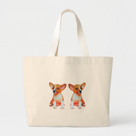 Liebevolle Pembroke Welsh Corgi-Hund-Liebhaber-Tas Jumbo Stoffbeutel