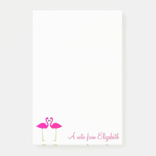 Liebevolle rosa Flamingos - Personalisiert Post-it Klebezettel