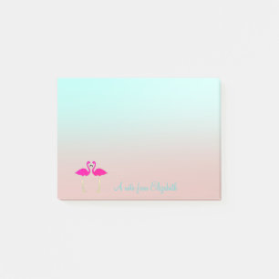 Liebevolle rosa Flamingos - Personalisiert Post-it Klebezettel