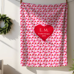 Liebevolle rote Herzen - das beste Liebesgeschenk Sherpadecke