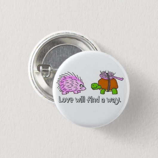 Liebevolle Schildkröte Button (Vorne & Hinten)