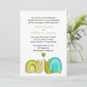 Liebevolle Schnecken, die Einladung Wedding sind (Stehend Vorderseite)